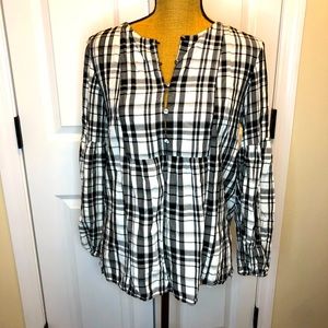 LOFT Plaid Blouse